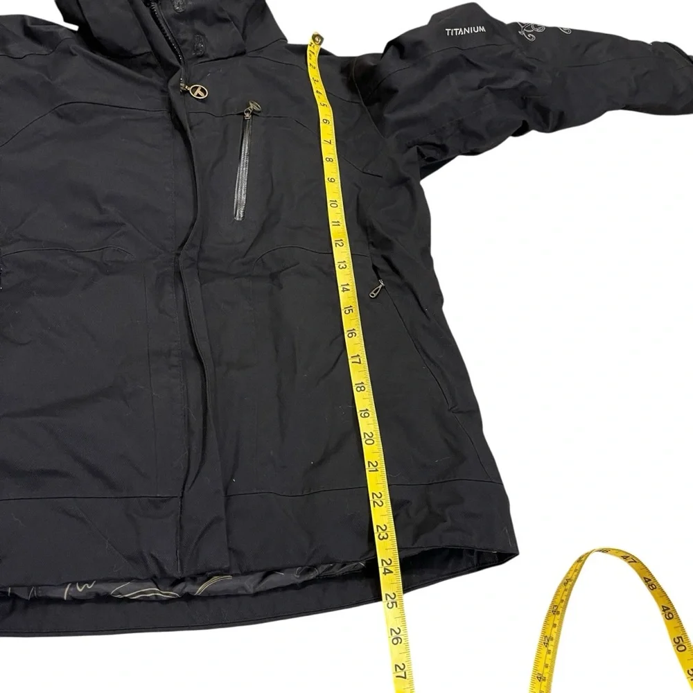 Columbia Titanium Omni-Tech Black Ski Jacket  Coat  Embroidered Detail Women’s - Picture 10 of 12